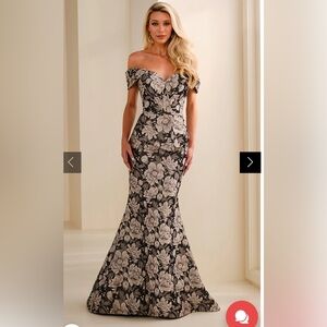 Montage by Mon Cheri M3106BRCD Floral Brocade mermaid long evening gown